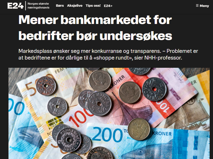 Fixrate ber Konkurransetilsynet undersøke bankmarkedet for bedrifter